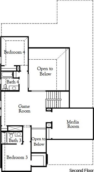 2D floor plan layout of this home in Hulen Trails, Fort Worth, TX (Image 5).