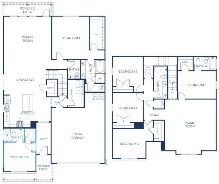 2D floor plan layout of this home in Three Creeks, Belton, TX (Image 2). 2D floor plan layout of this home in Three Creeks, Belton, TX (Image 2).