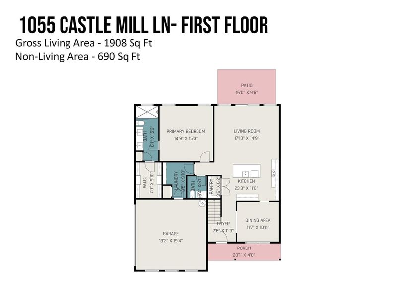 2D floor plan layout of this home in , Salisbury, NC (Image 5). 2D floor plan layout of this home in , Salisbury, NC (Image 5).