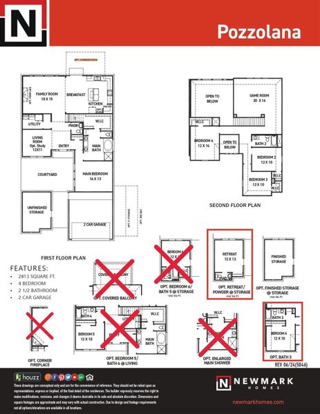 2D floor plan layout of this home in Sienna 45', 50', Missouri City, TX (Image 5). 2D floor plan layout of this home in Sienna 45', 50', Missouri City, TX (Image 5).