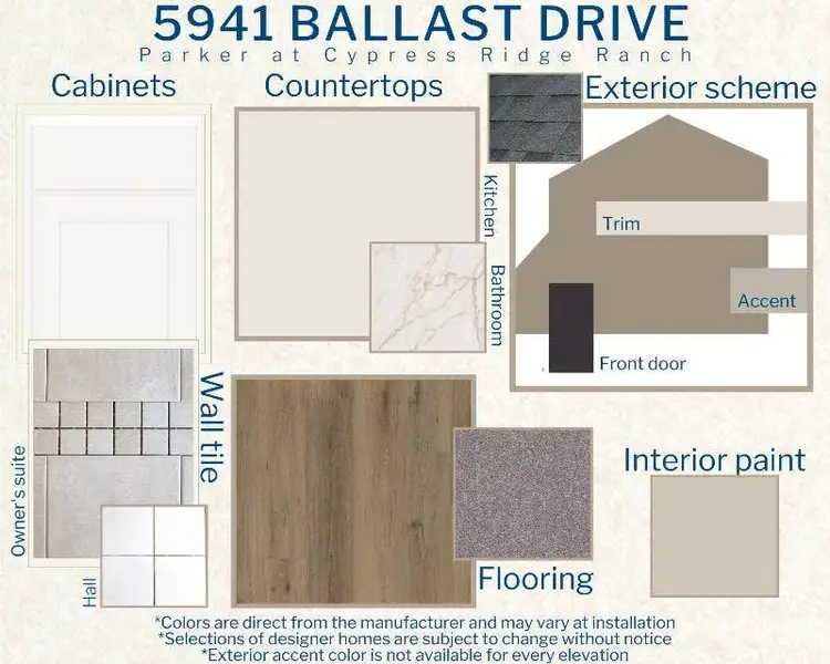 Parker - Colors for this home Parker - Colors for this home