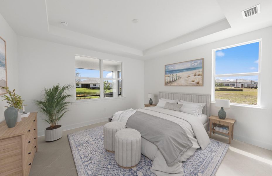 Furnished interior view inside a new home in Del Webb Oak Creek, North Fort Myers (Image 15).