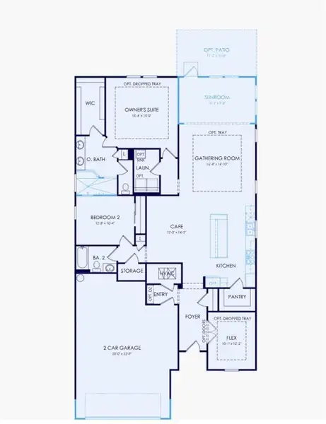 2D floor plan layout of this home in Del Webb Chateau Elan, Hoschton, GA (Image 3).