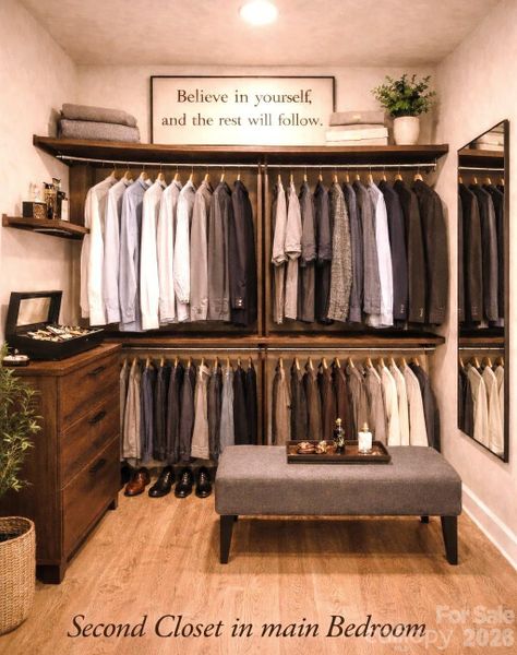 Yes indeed two closets in the main Bedroom. Yes indeed two closets in the main Bedroom.