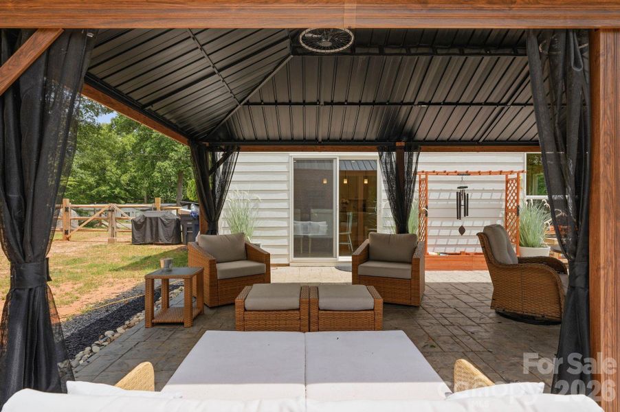 Exterior details and patio area of a home in , Troutman (Image 24).