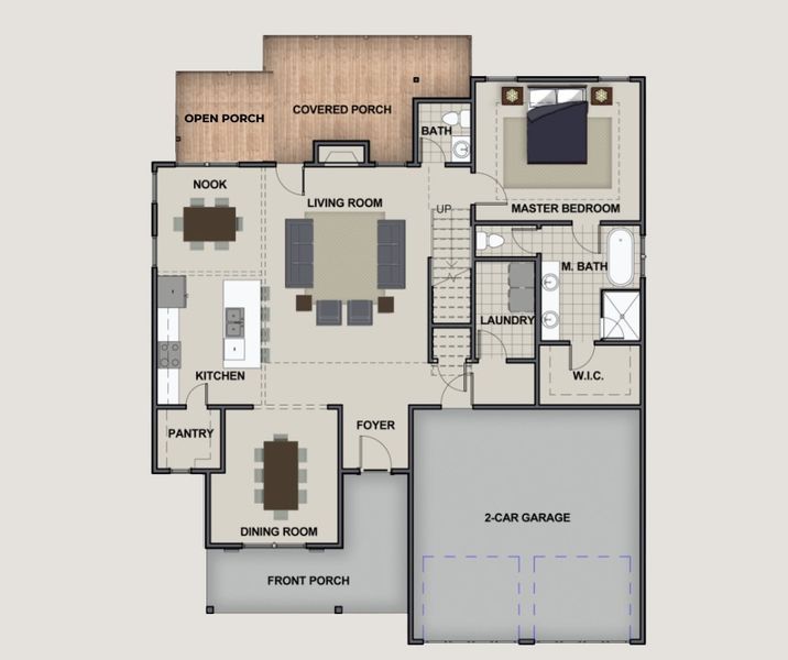 2D floor plan layout of this home in Faith View, Ooltewah, TN (Image 5).