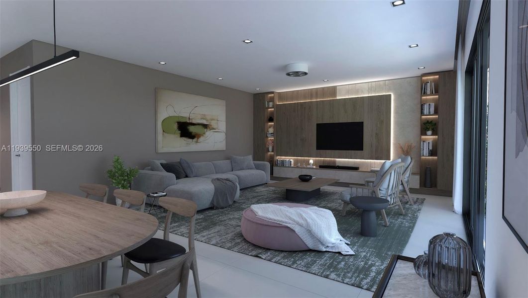Furnished interior view inside a new home in , Miami (Image 5).