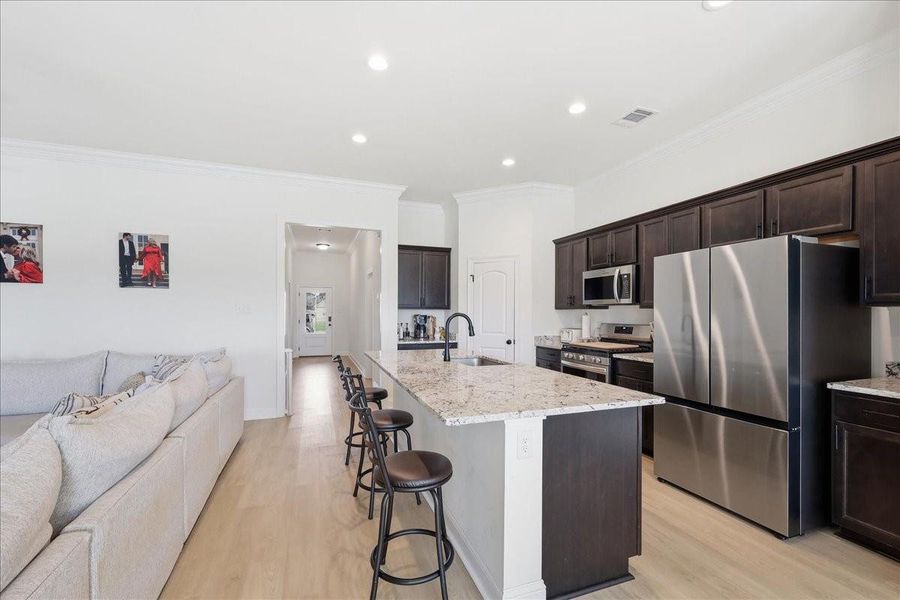 Furnished interior view inside a new home in , Orange (Image 29).