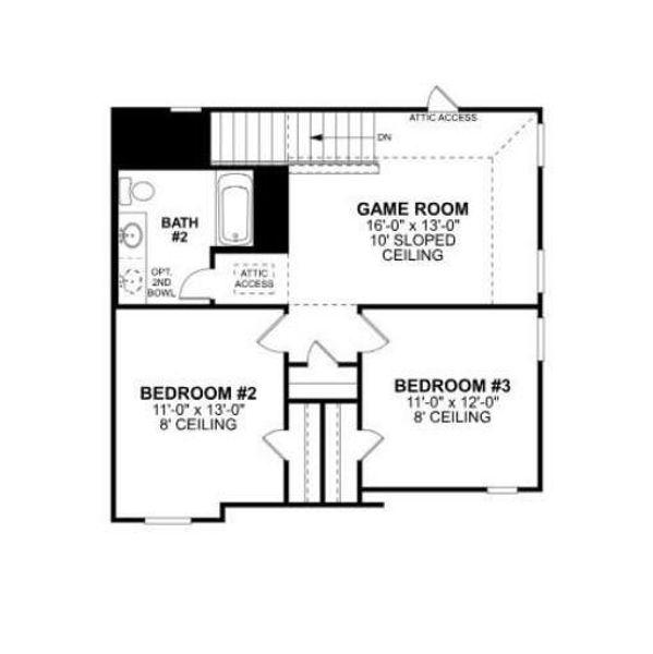 2D floor plan layout of this home in Miller's Pond, Rosenberg, TX (Image 6).