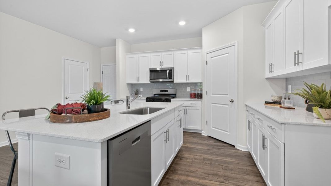 Furnished interior view inside a new home in The Townes at Anderson Farm, Wendell (Image 6).