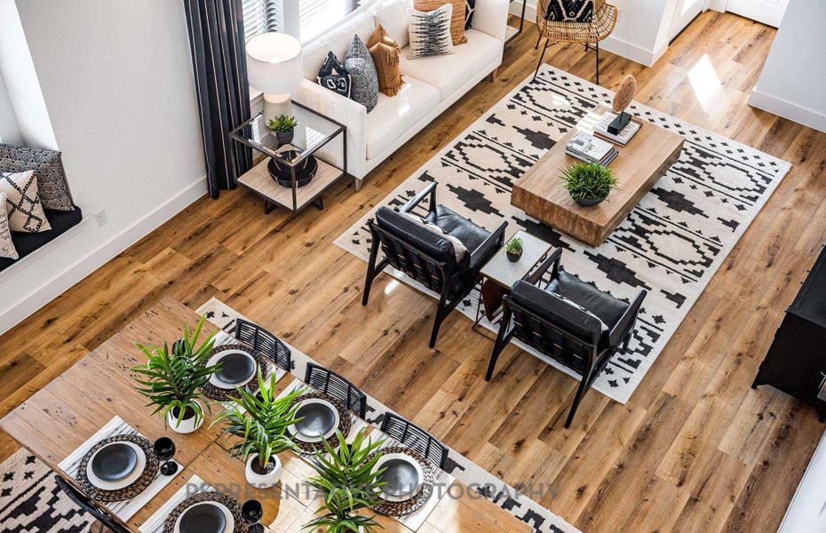 Furnished interior view inside a new home in Pomona: 40ft. lots, Manvel (Image 9).