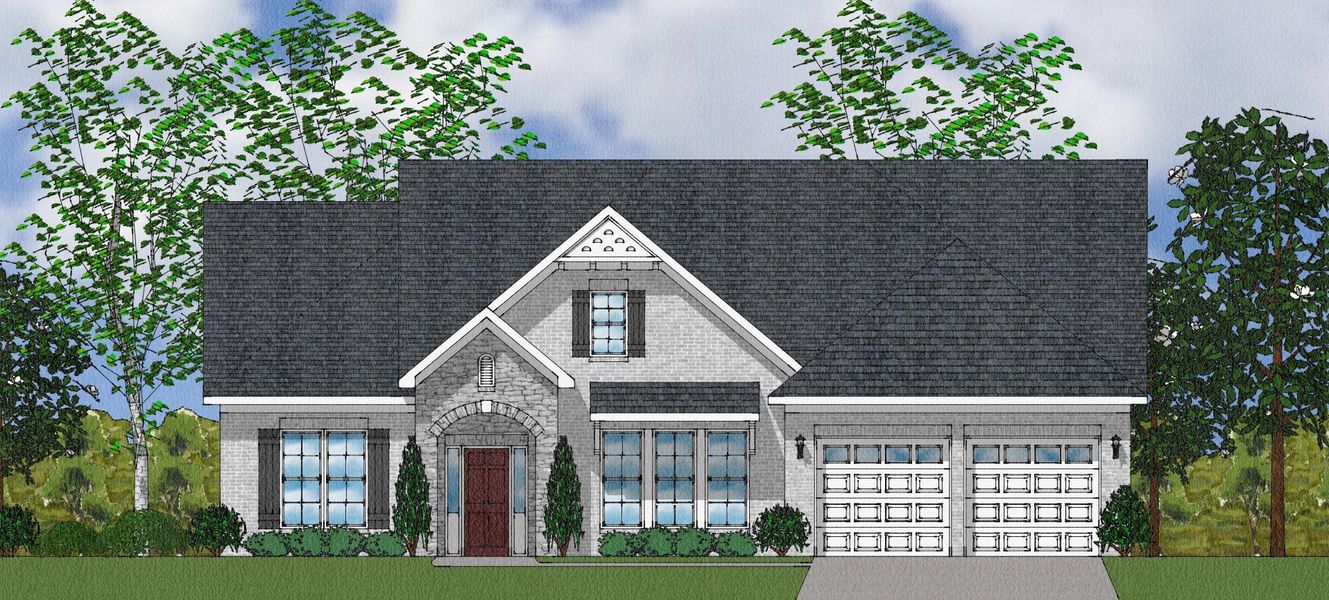 Representative exterior photo of a completed home built from the Byrnes II - Elite Collection by Mungo Homes in Suter Estates, Easley, SC (Image 17).