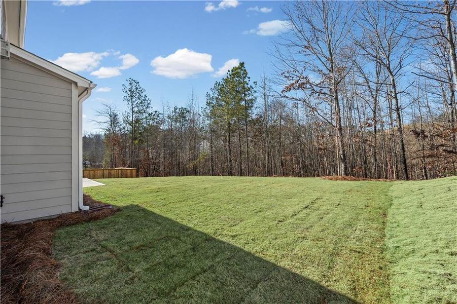 Exterior details and patio area of a home in Hunters Creek, Flowery Branch (Image 19).