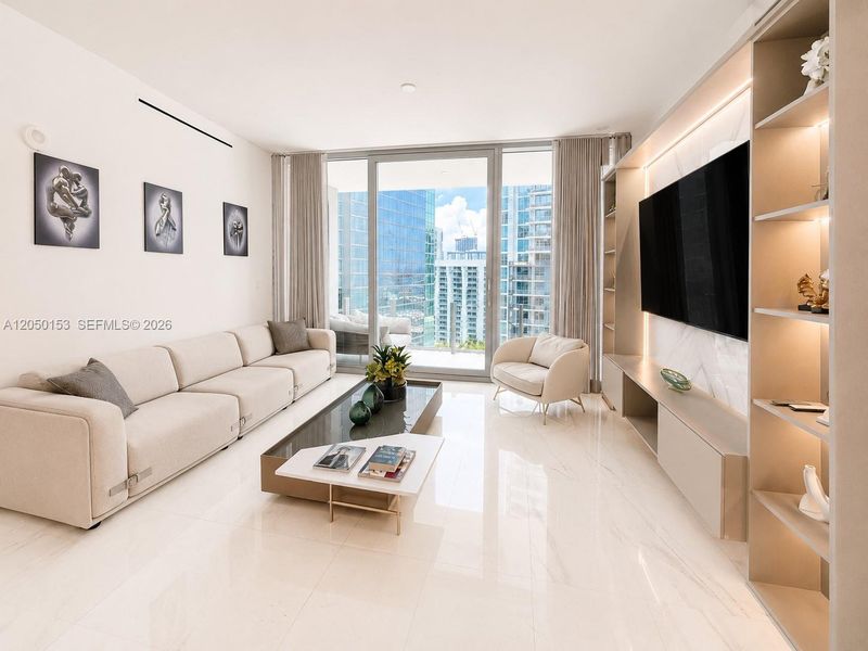 Furnished interior view inside a new home in , Miami (Image 16). Furnished interior view inside a new home in , Miami (Image 16).