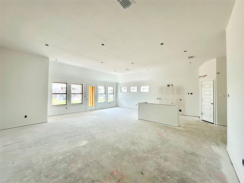 Empty room with concrete floors Empty room with concrete floors