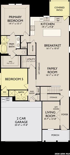 2D floor plan layout of this home in Arcadia Ridge, San Antonio, TX (Image 3).