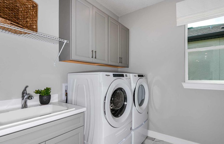 Laundry Room with Cabinets for Storage and Sink