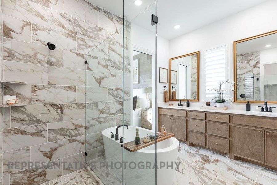 Furnished interior view inside a new home in Riceland: 65ft. lots, Mont Belvieu (Image 30).