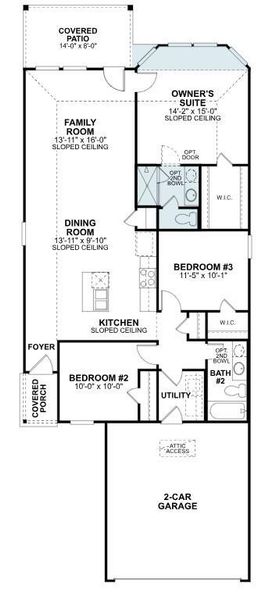 2D floor plan layout of this home in Lone Star Landing, Montgomery, TX (Image 4).