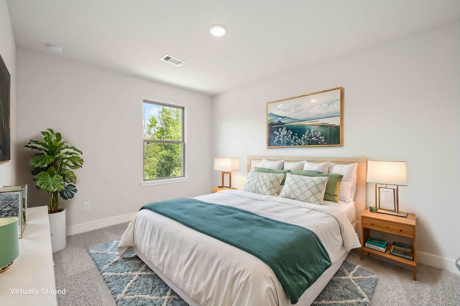 Virtually staged representation of the floor plan. Actual home features, colors, and details may vary.