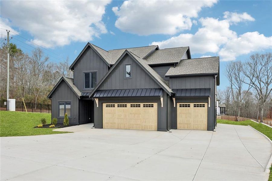 Front exterior of a new home in , Auburn, GA, highlighting curb appeal (Image 27).