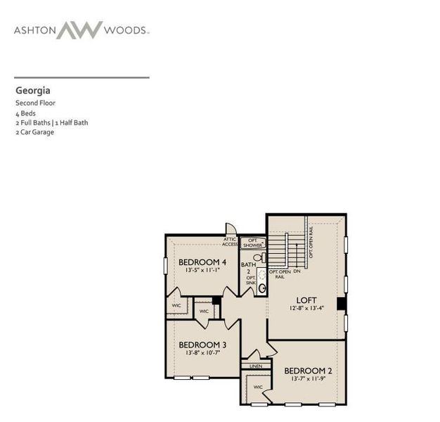 2D floor plan layout of this home in The Colony, Bastrop, TX (Image 5).