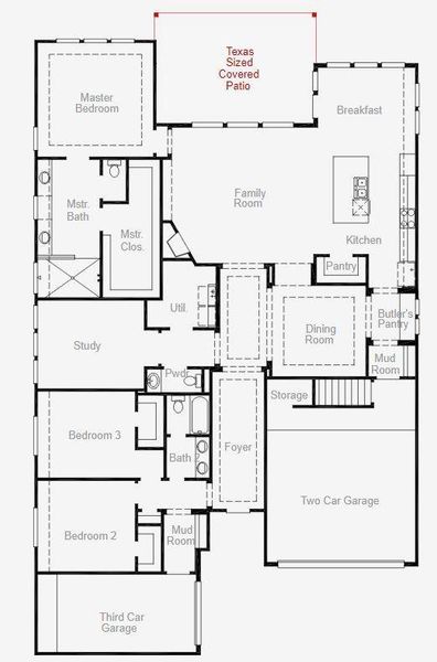 2D floor plan layout of this home in Chambers Creek, Willis, TX (Image 2).