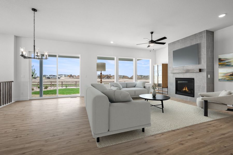 Furnished interior view inside a new home in Wolf Ranch - Enclave Collection, Colorado Springs (Image 6). Furnished interior view inside a new home in Wolf Ranch - Enclave Collection, Colorado Springs (Image 6).