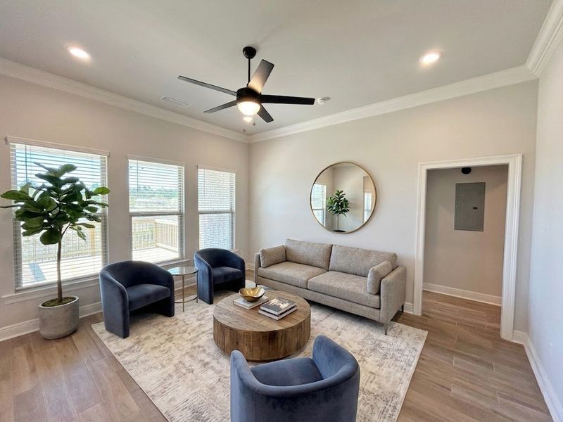 Furnished interior view inside a new home in The Bluffs at Lafayette, Freeport (Image 5).