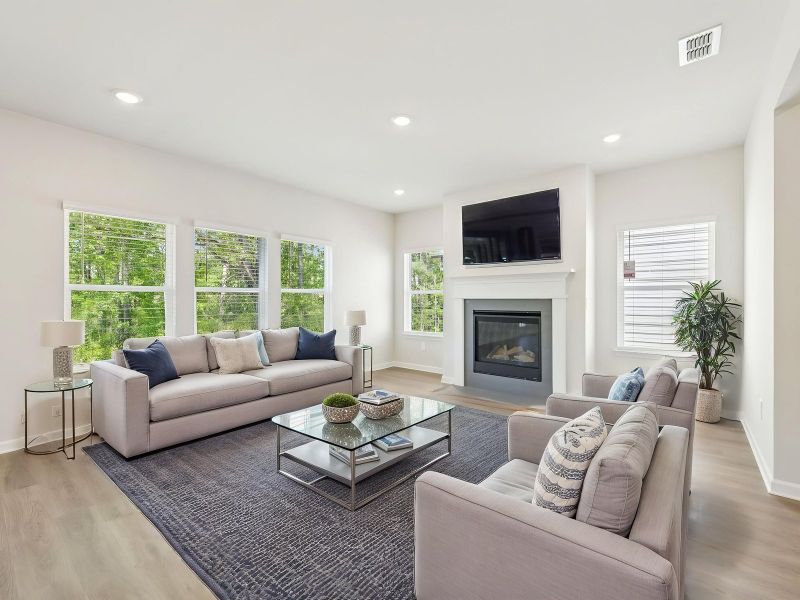 Furnished interior view inside a new home in Vines at Mill Creek - Estate Series, Braselton (Image 3).