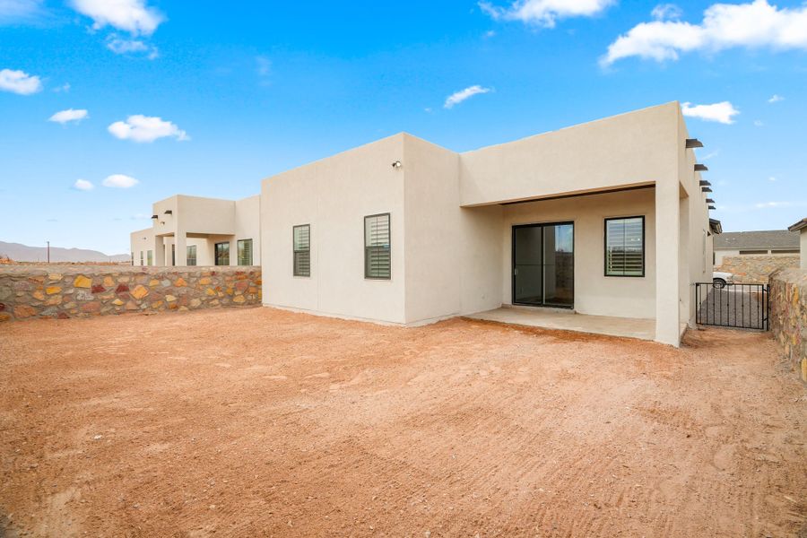 Representative exterior details of a home built from the Pine Valley by LEH. Homes in Tierra Del Este 91, El Paso (Image 6). Representative exterior details of a home built from the Pine Valley by LEH. Homes in Tierra Del Este 91, El Paso (Image 6).
