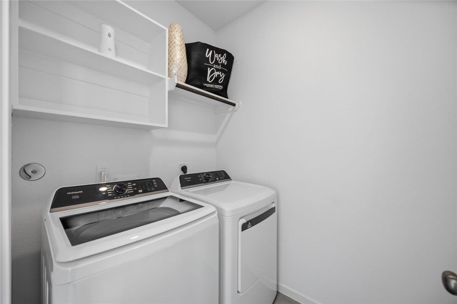 Laundry Room with Shelving