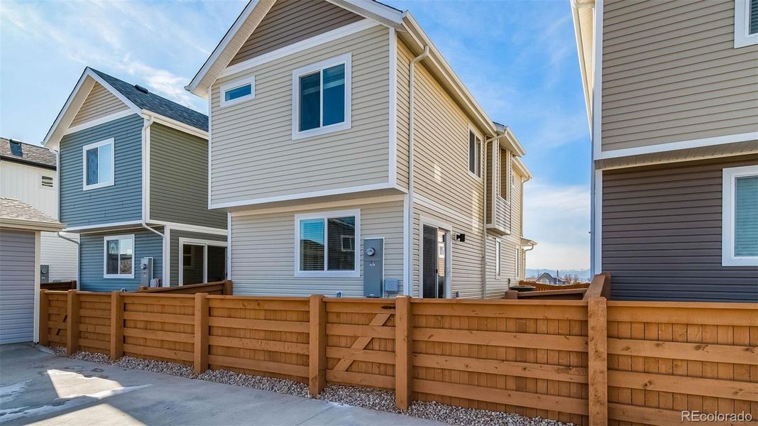 Exterior details and patio area of a home in , Commerce City (Image 21).