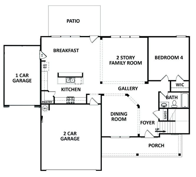 2D floor plan layout of this home in Cherokee Knoll, Williamston, SC (Image 2).