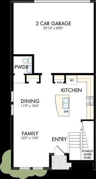 2D floor plan layout of this home in Persimmon Place - Townhomes, Wesley Chapel, FL (Image 3).