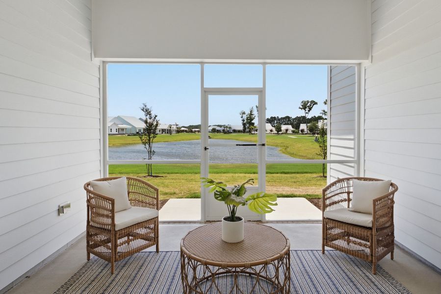 Exterior details and patio area of a home in The Sanctuary at Sunset Beach, Sunset Beach (Image 29).