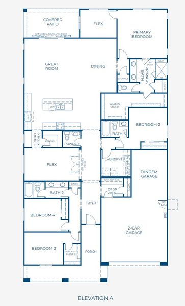 2D floor plan layout for the Plan 4503 by New Home Co. in The Estates at Frontera, Surprise, AZ (Image 3).