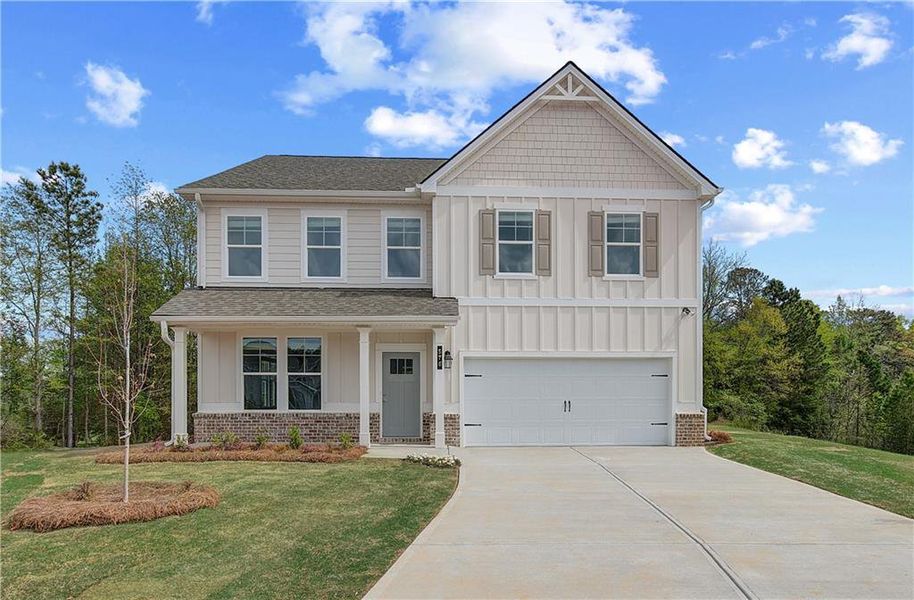 Front exterior of a new home in Cooper Park, McDonough, GA, highlighting curb appeal (Image 13).