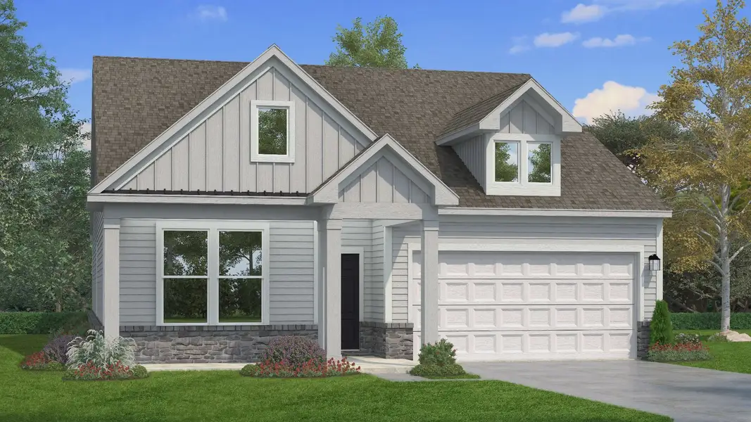 Representative exterior photo of a completed home built from the Avondale by DRB Homes in Station Pointe, Angier, NC (Image 27).