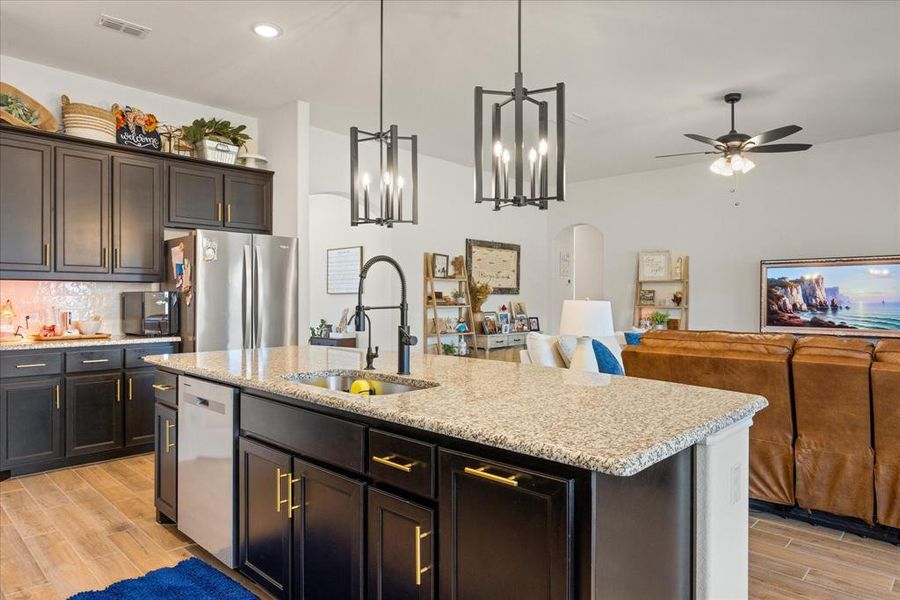 Furnished interior view inside a new home in Abe's Landing, Granbury (Image 13). Furnished interior view inside a new home in Abe's Landing, Granbury (Image 13).