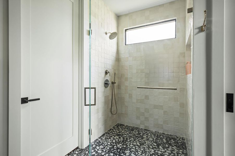 Full bathroom with a stall shower Full bathroom with a stall shower