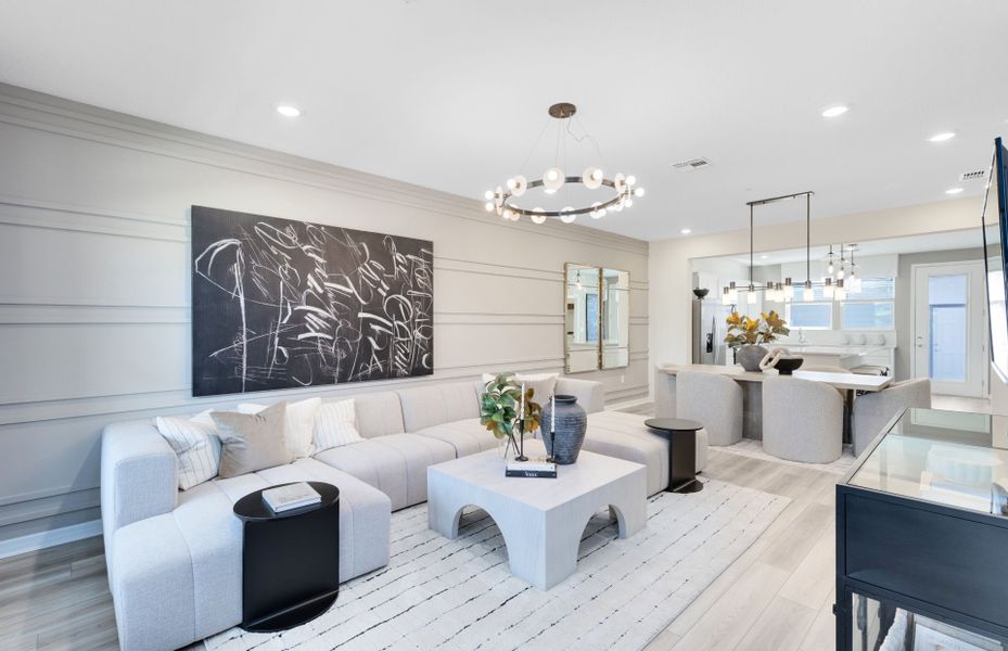 Representative furnished interior of a home built from the Foxtail - Interior Unit by Pulte Homes in Lakehaven Estates, Clermont (Image 9). Representative furnished interior of a home built from the Foxtail - Interior Unit by Pulte Homes in Lakehaven Estates, Clermont (Image 9).