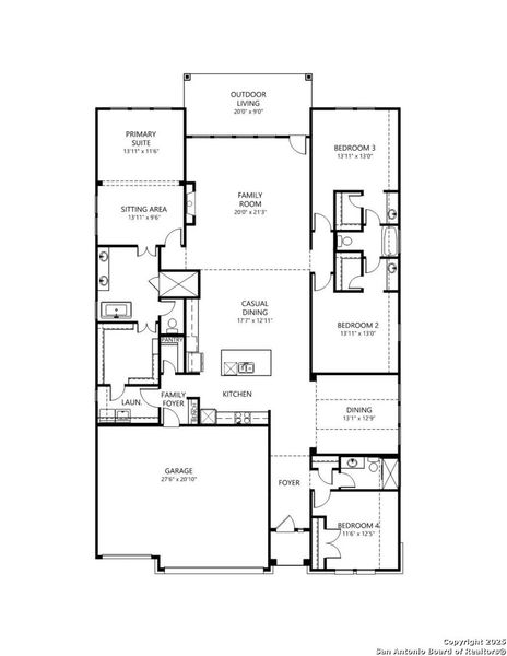 2D floor plan layout of this home in Ventana - 60', Bulverde, TX (Image 2). 2D floor plan layout of this home in Ventana - 60', Bulverde, TX (Image 2).
