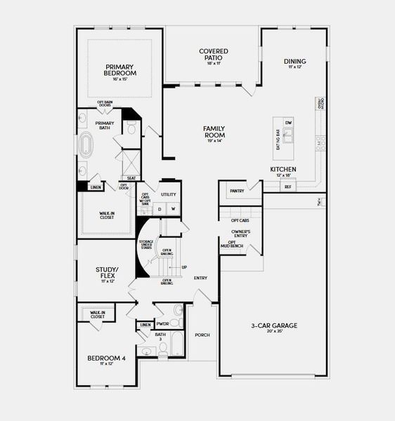 2D floor plan layout of this home in Elyson, Katy, TX (Image 3). 2D floor plan layout of this home in Elyson, Katy, TX (Image 3).