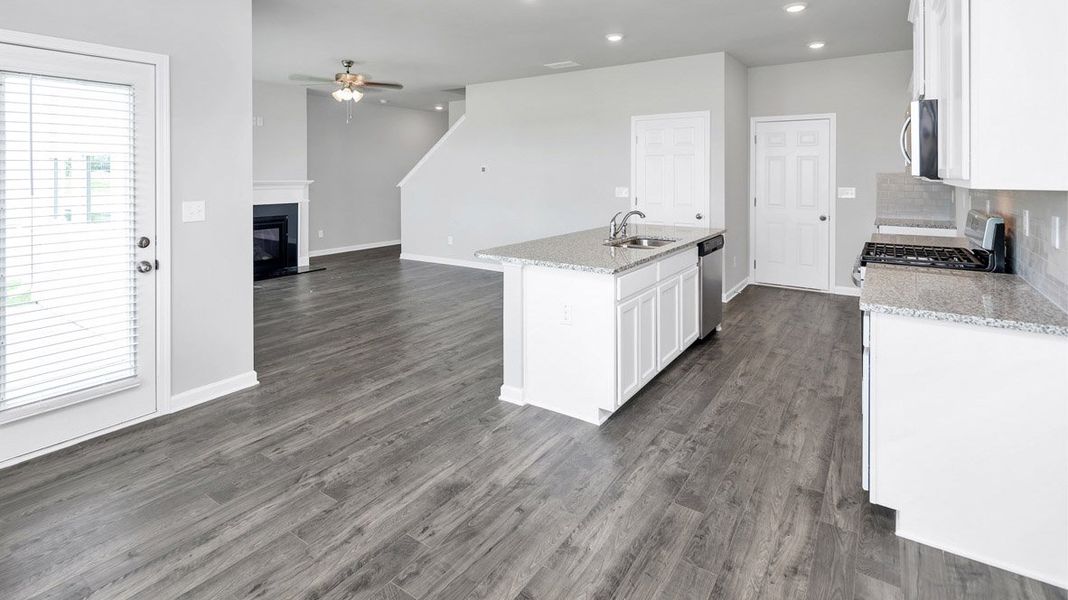 Representative unfurnished interior of a home built from the Edmon by D.R. Horton in Poplar Preserve, Newnan (Image 13). Representative unfurnished interior of a home built from the Edmon by D.R. Horton in Poplar Preserve, Newnan (Image 13).