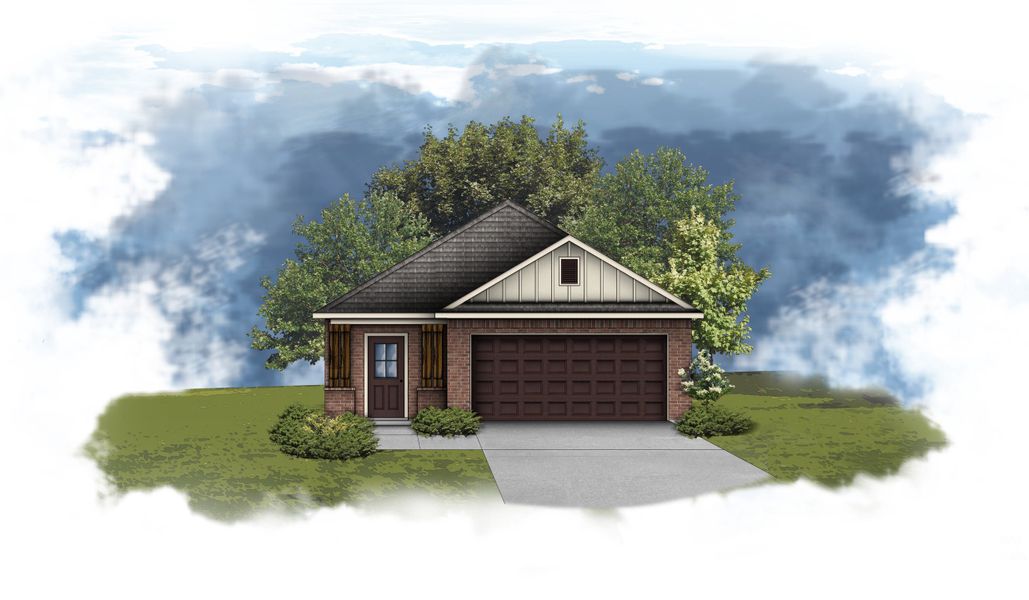 Representative exterior photo of a completed home built from the Reese III J by DSLD Homes in Emberly, Beasley, TX (Image 1).