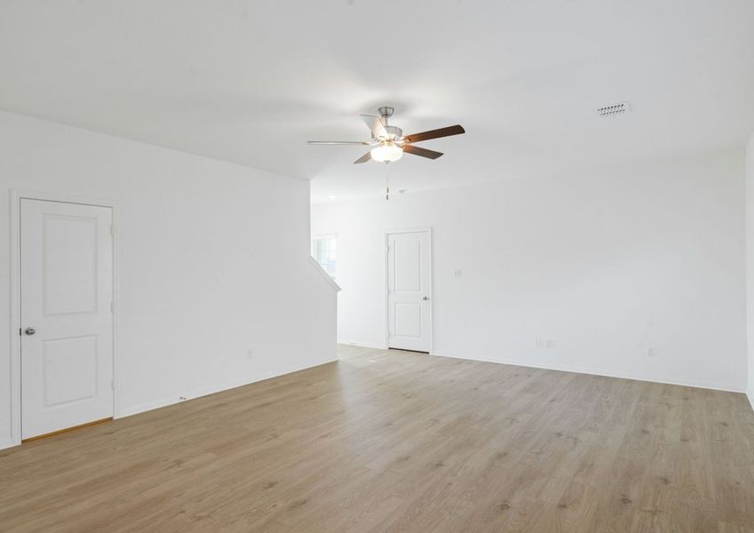 The family room is perfect for hosting