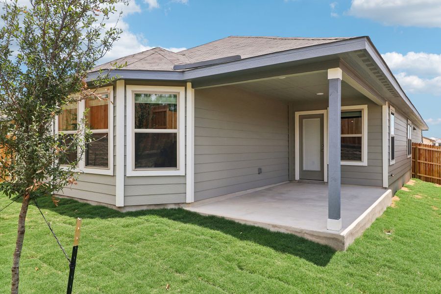 Back exterior of the Hughes floorplan at a Meritage Homes community.