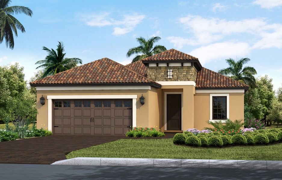 Representative exterior photo of a completed home built from the White Star by Neal Communities in Boca Royale Golf & Country Club at Wellen Park, Englewood, FL (Image 20).