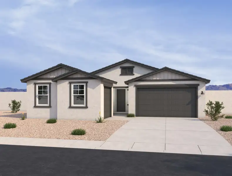 Farmhouse exterior elevation rendering